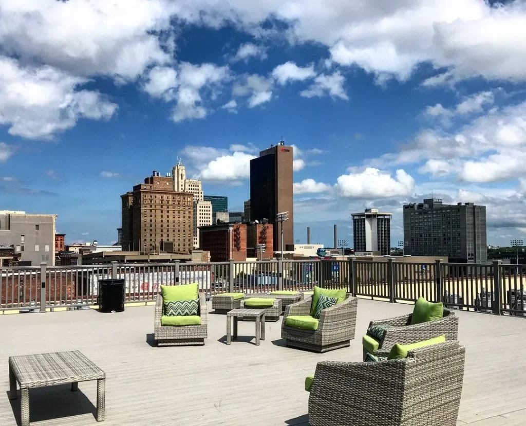 Vistula District Apartments rooftop deck