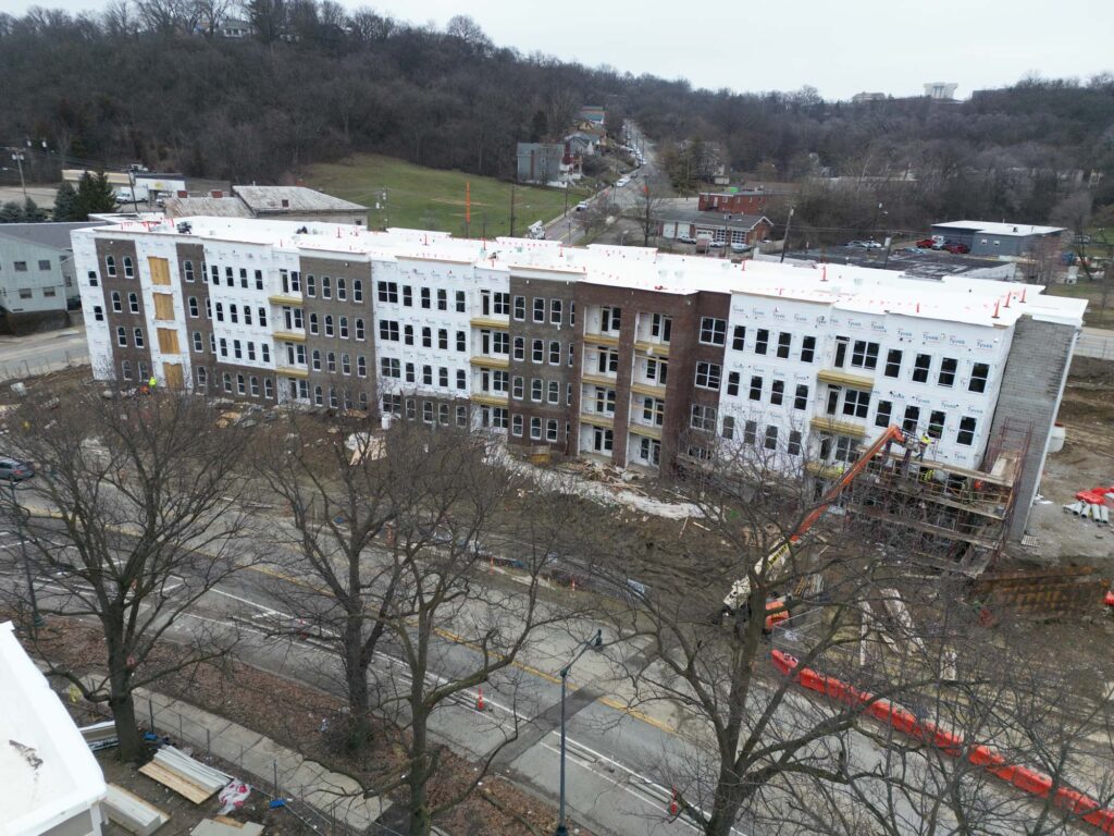 Building exterior, Four Corners housing, University of Cincinnati